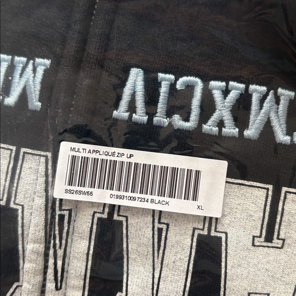 Supreme Warriors Appliqué Zip Up Hoodie Black Size XL Brand New in hand - Picture 8 of 16